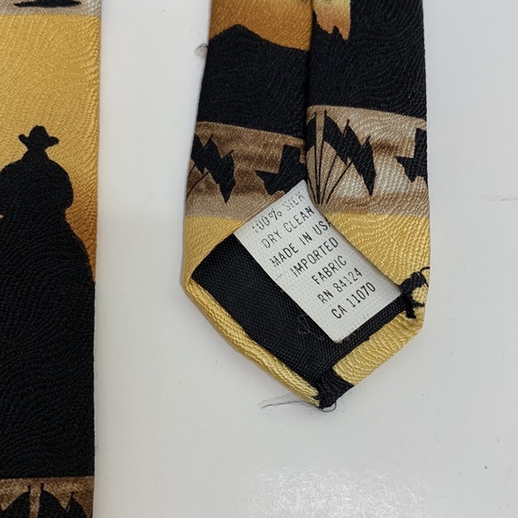 RM Style | Yellow & Black Cowboy Sunset Riders Necktie | 2000 Ralph Marlin & CO - Picture 5 of 9